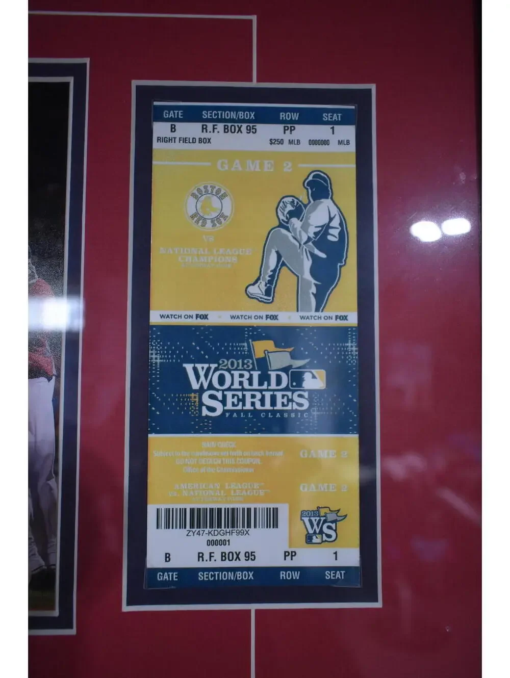 Boston Red Sox 2013 World Series Framed Photo Ticket Display & Lanyard Lot